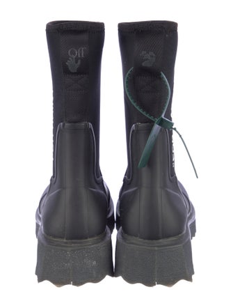 Off-White Rubber Colorblock Pattern Rain Boots