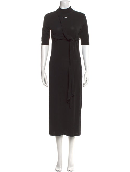 Off-White Mock Neck Long Dress