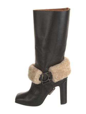 Off-White Shearling Leather Boots