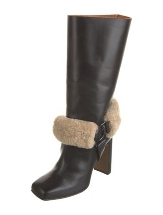 Off-White Shearling Leather Boots