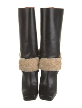 Off-White Shearling Leather Boots