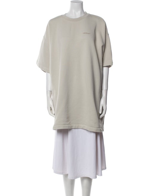 Off-White Crew Neck Short Sleeve Tunic