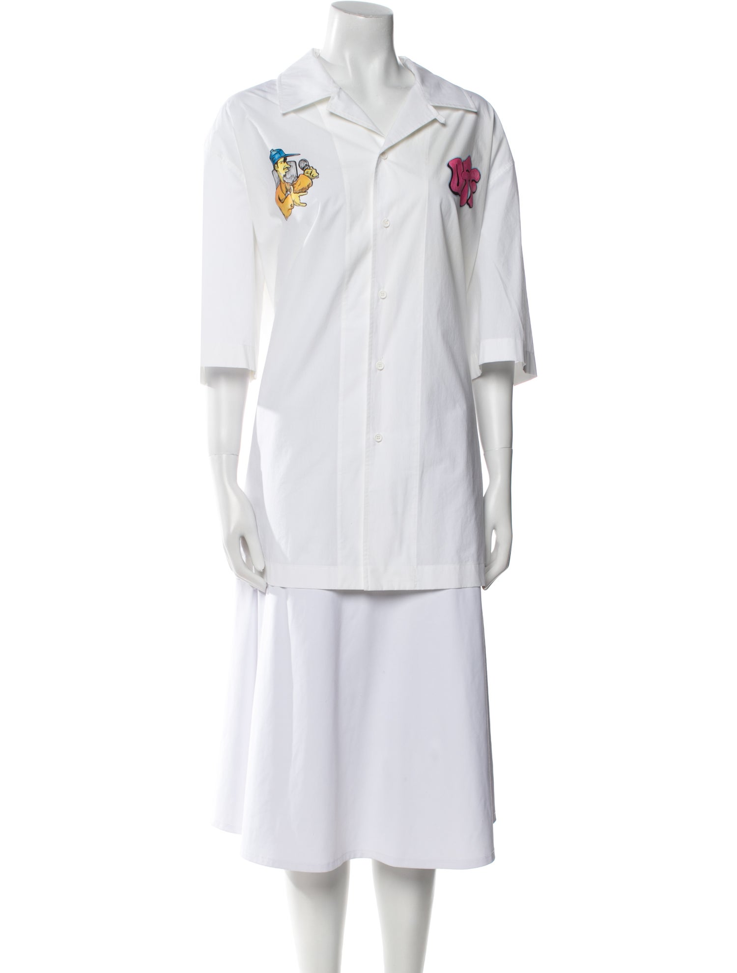 Off-White 2022 Graffiti Button-Up Top