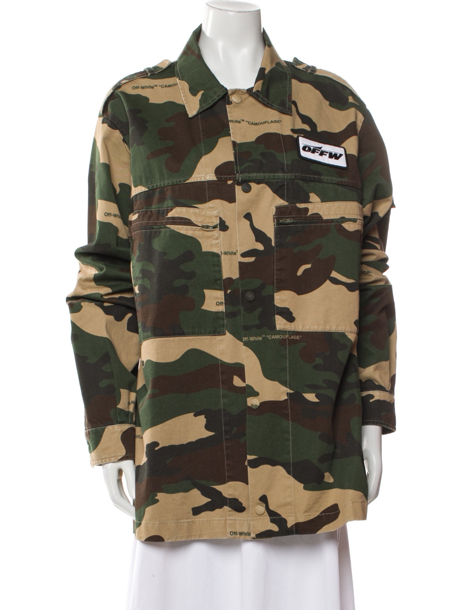 Off-White 2018 Off-White c/o Virgil Abloh Camo Print Utility Jacket Utility Jacket