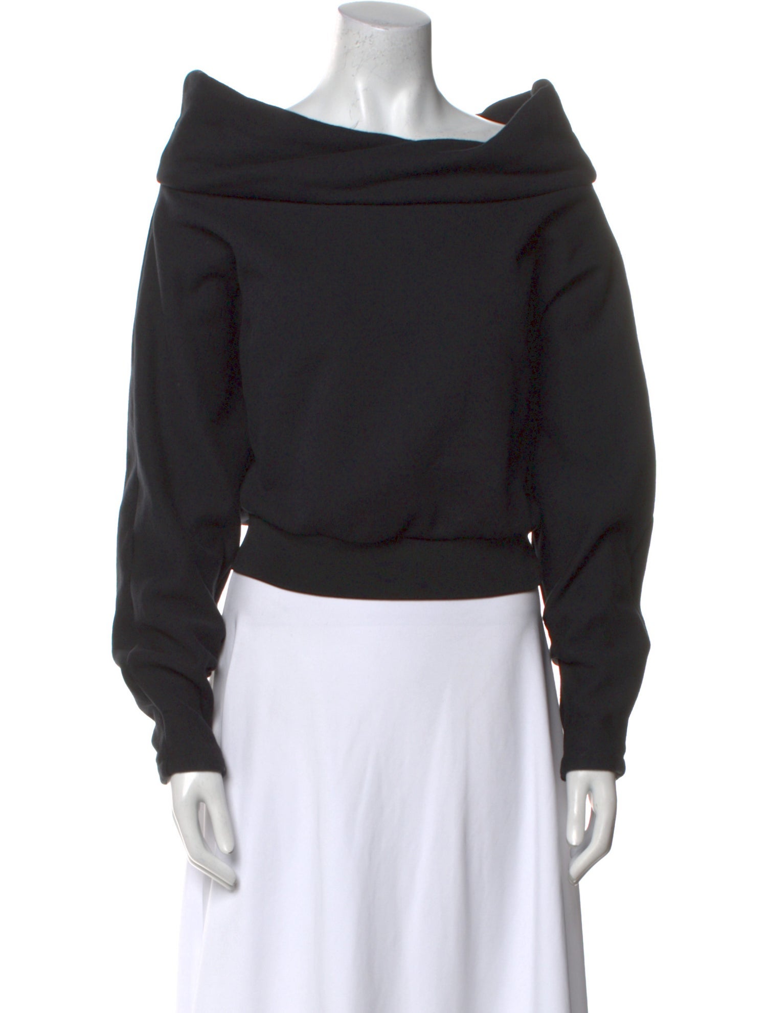 Off-White Cowl Neck Long Sleeve Sweatshirt