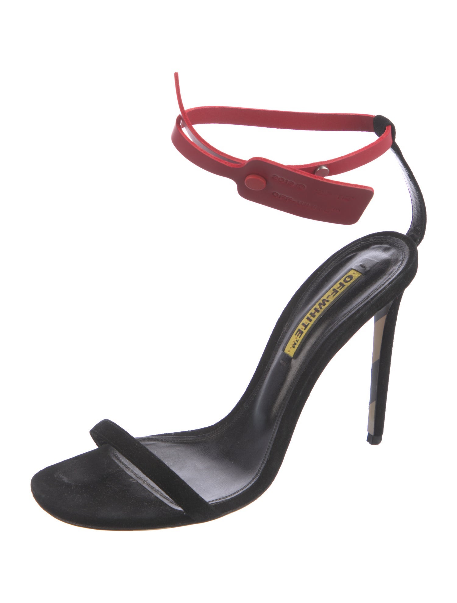 Off-White Suede Colorblock Pattern Sandals