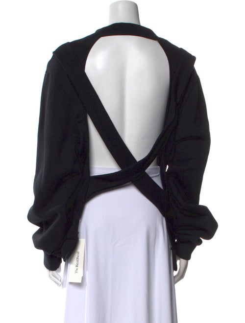 Off-White Logo Cropped Crew Neck Sweater