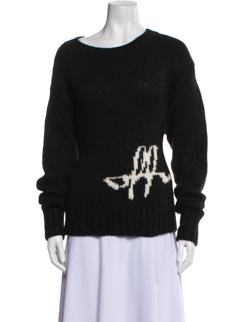 Off-White Graphic Print Bateau Neckline Sweater