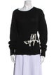 Off-White Graphic Print Bateau Neckline Sweater