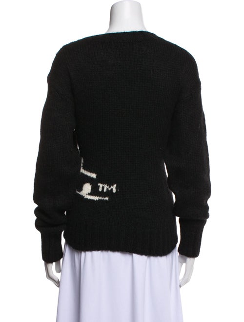 Off-White Graphic Print Bateau Neckline Sweater