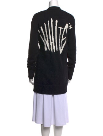 Off-White Graphic Print V-Neck Sweater
