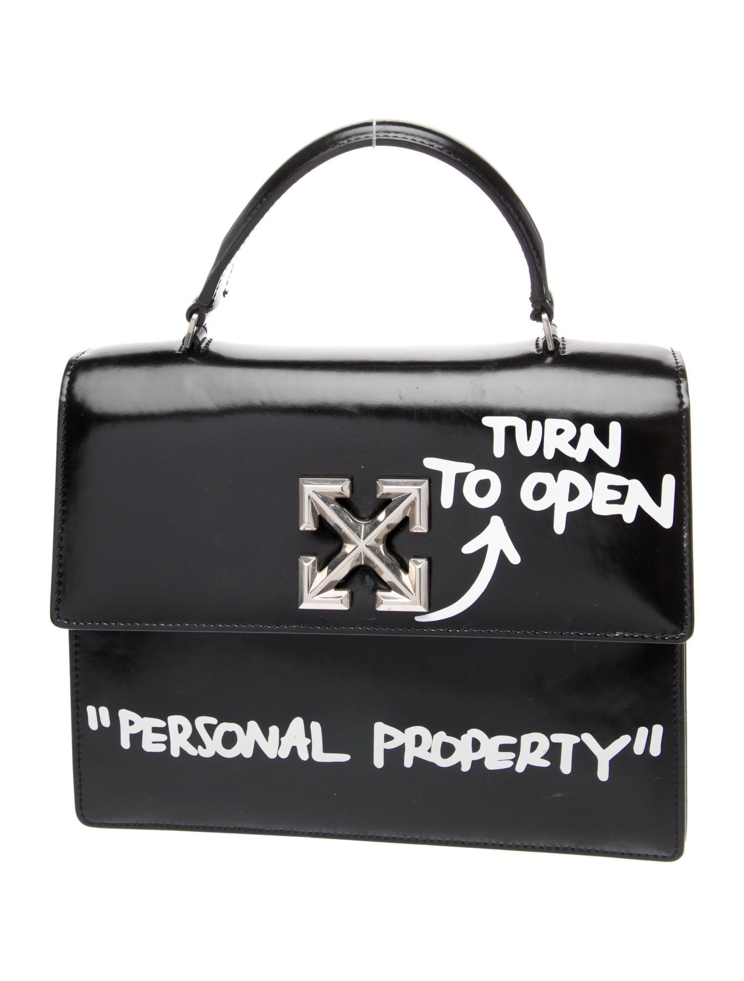 Off-White Leather Top Handle Bag