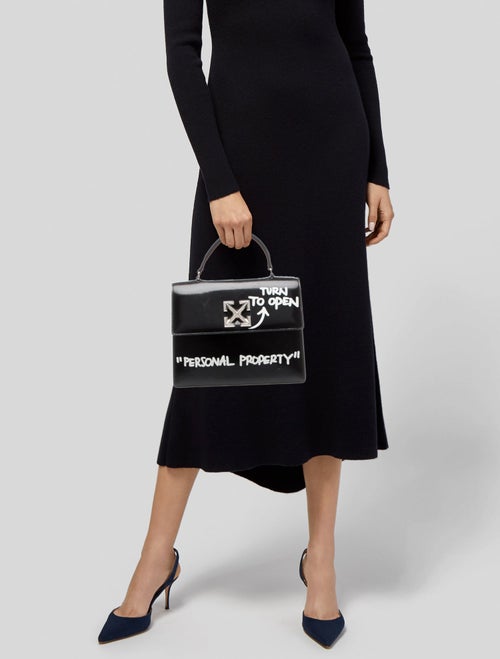 Off-White Leather Top Handle Bag