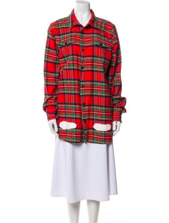 Off-White Spray Plaid Print Tunic