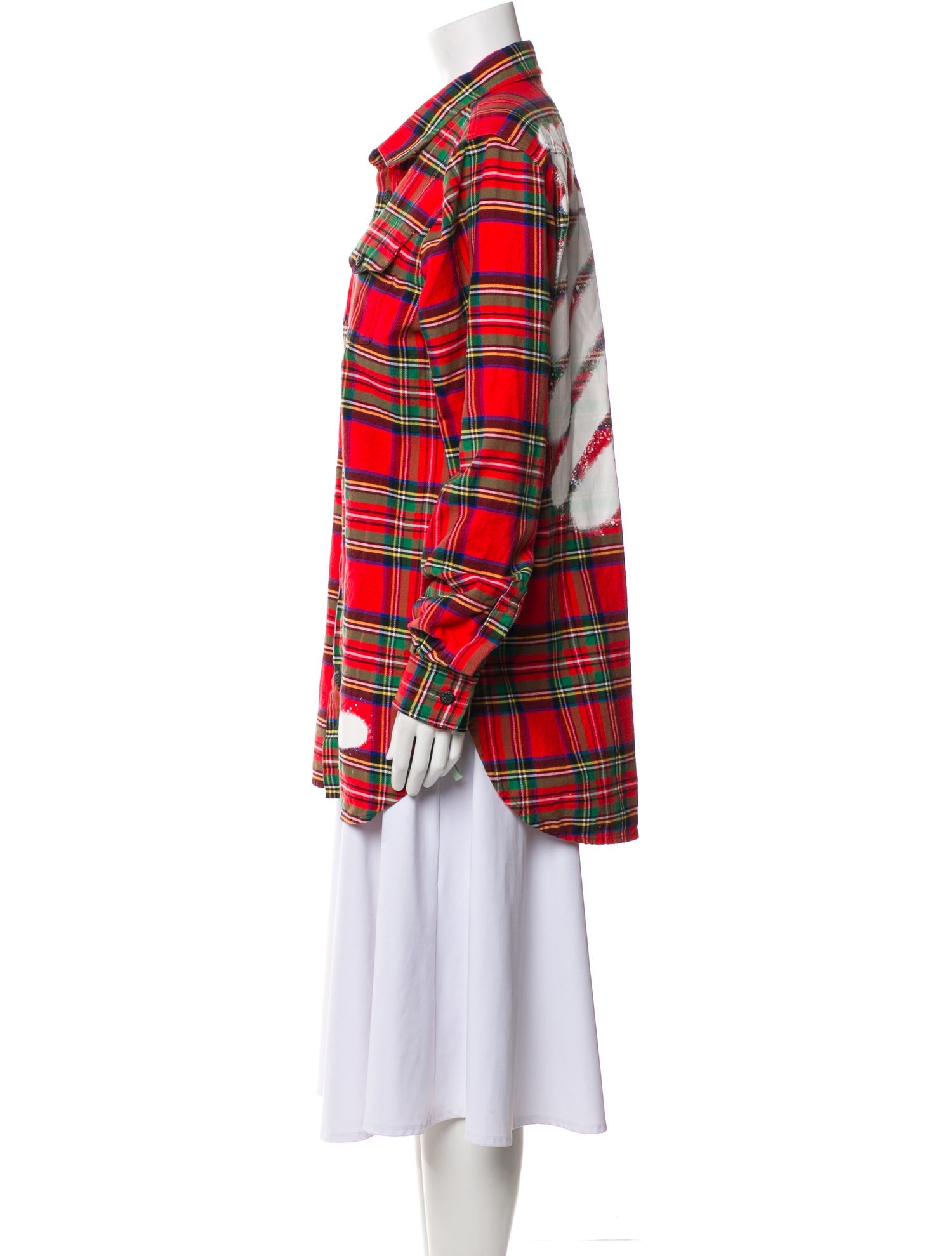 Off-White Spray Plaid Print Tunic