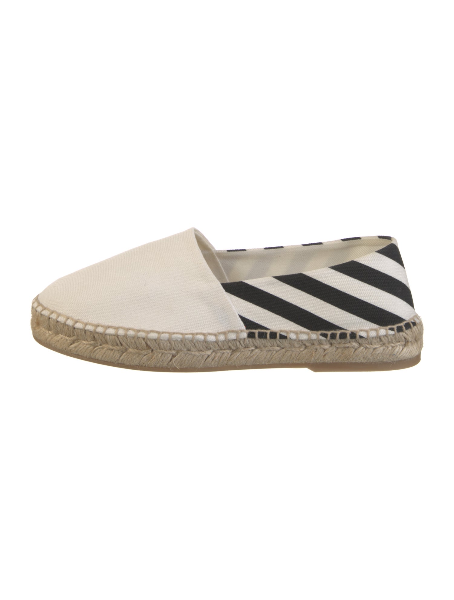 Off-White Canvas Striped Espadrilles