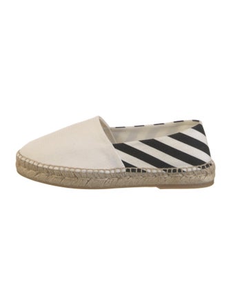 Off-White Canvas Striped Espadrilles