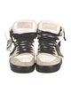 Off-White Leather Colorblock Pattern Sneakers
