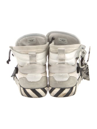 Off-White Leather Colorblock Pattern Sneakers