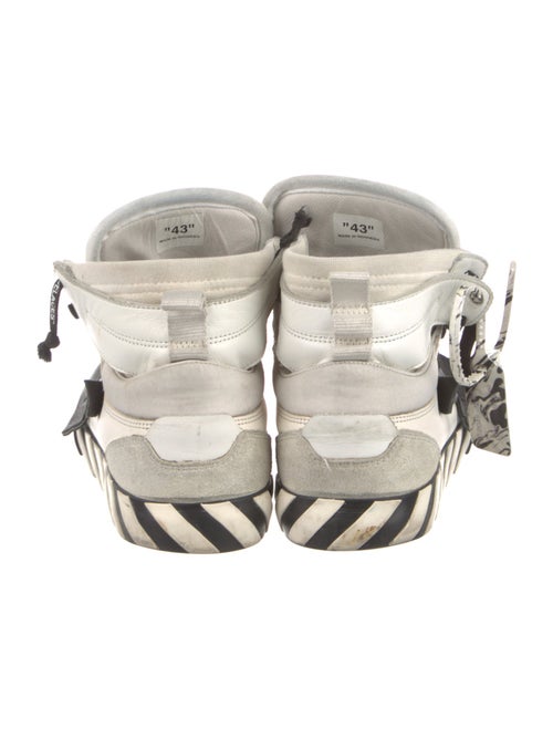 Off-White Leather Colorblock Pattern Sneakers