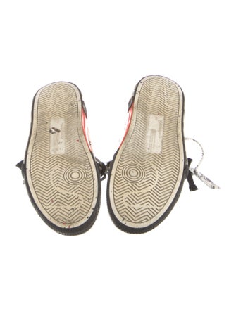 Off-White Leather Colorblock Pattern Sneakers