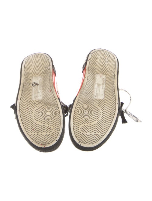 Off-White Leather Colorblock Pattern Sneakers