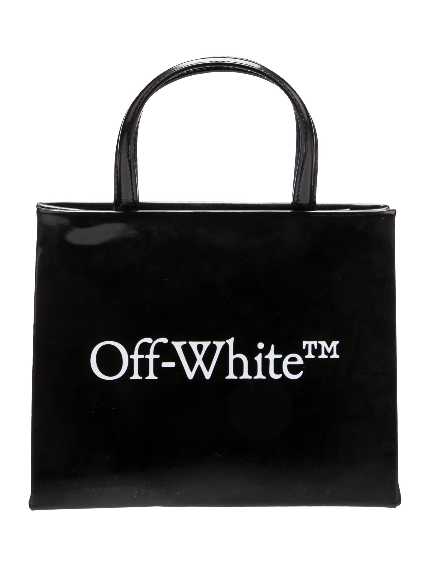 Off-White Patent Leather Top Handle Bag