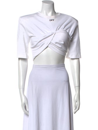 Off-White 2021 Crew Neck Crop Top