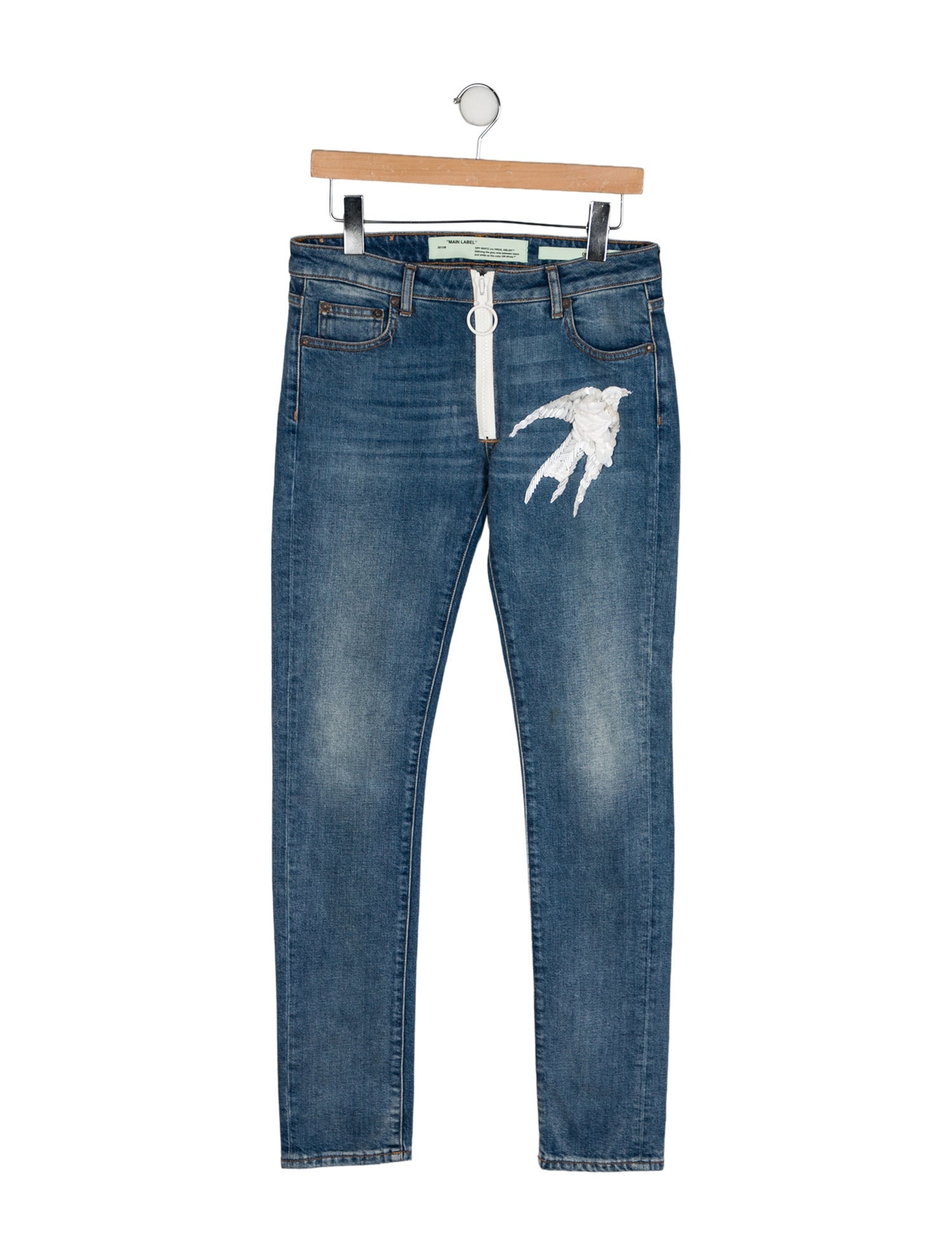 Off-White Mid-Rise Skinny Leg Jeans