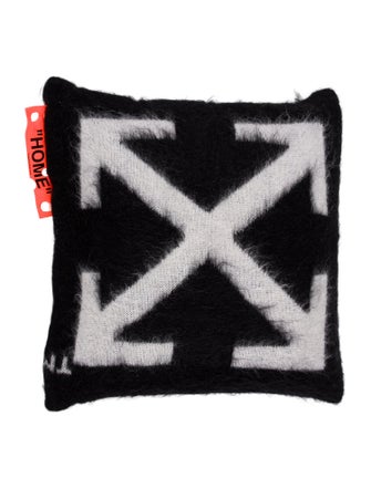 Off-White Mohair Arrows Cushion