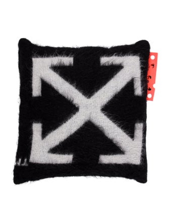 Off-White Mohair Arrows Cushion
