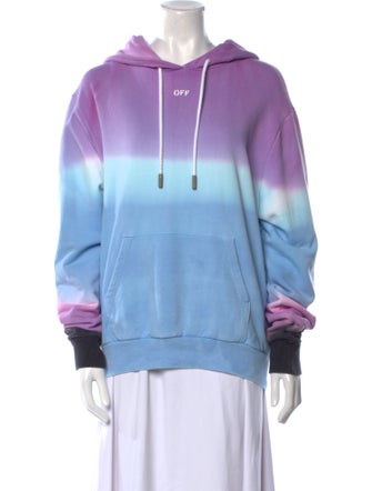 Off-White Tie-Dye Print Crew Neck Sweatshirt