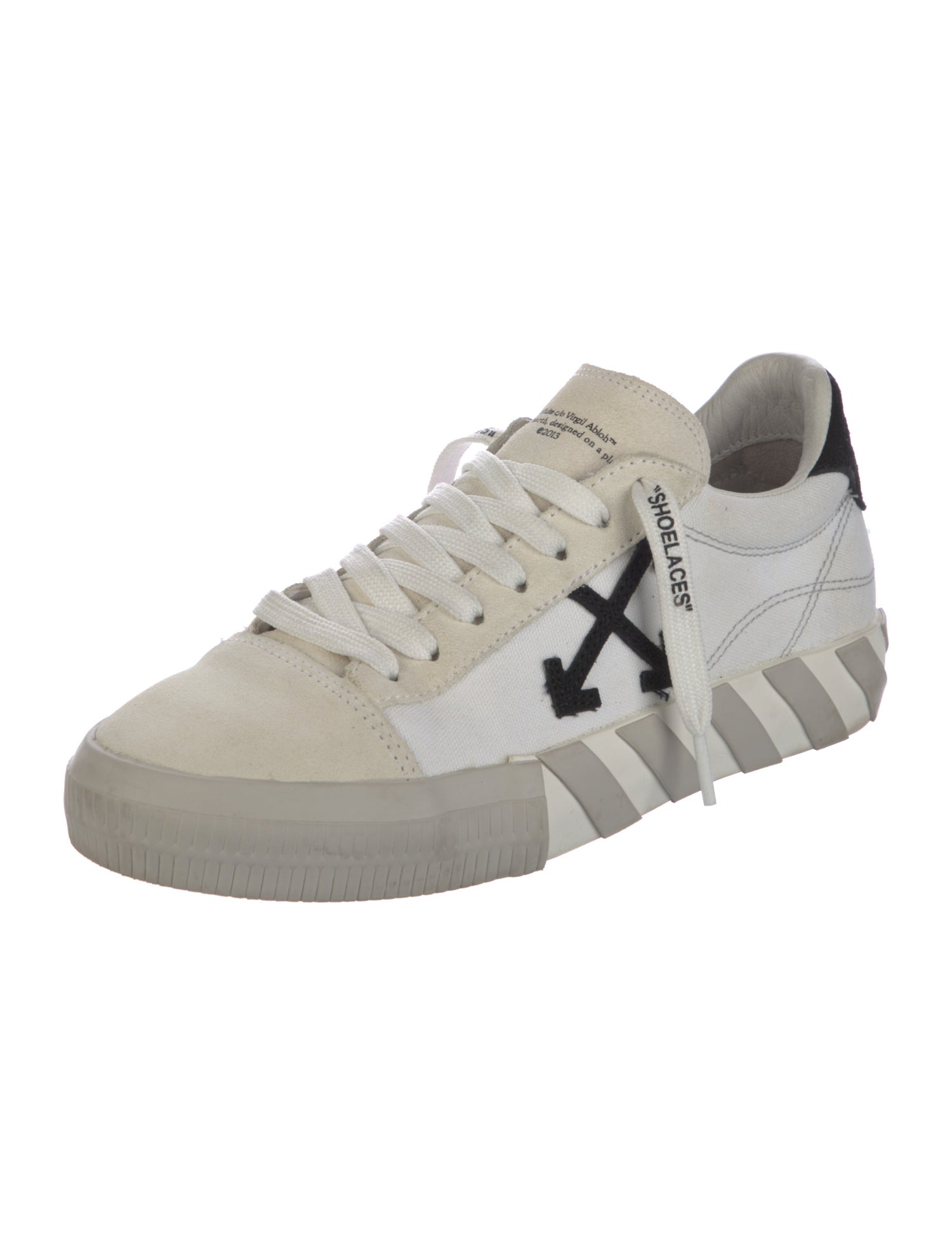 Off-White Canvas Printed Sneakers