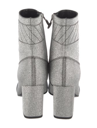 Off-White Glitter Colorblock Pattern Sock Boots