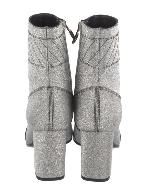 Off-White Glitter Colorblock Pattern Sock Boots