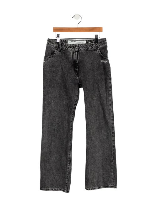 Off-White Mid-Rise Wide Leg Jeans