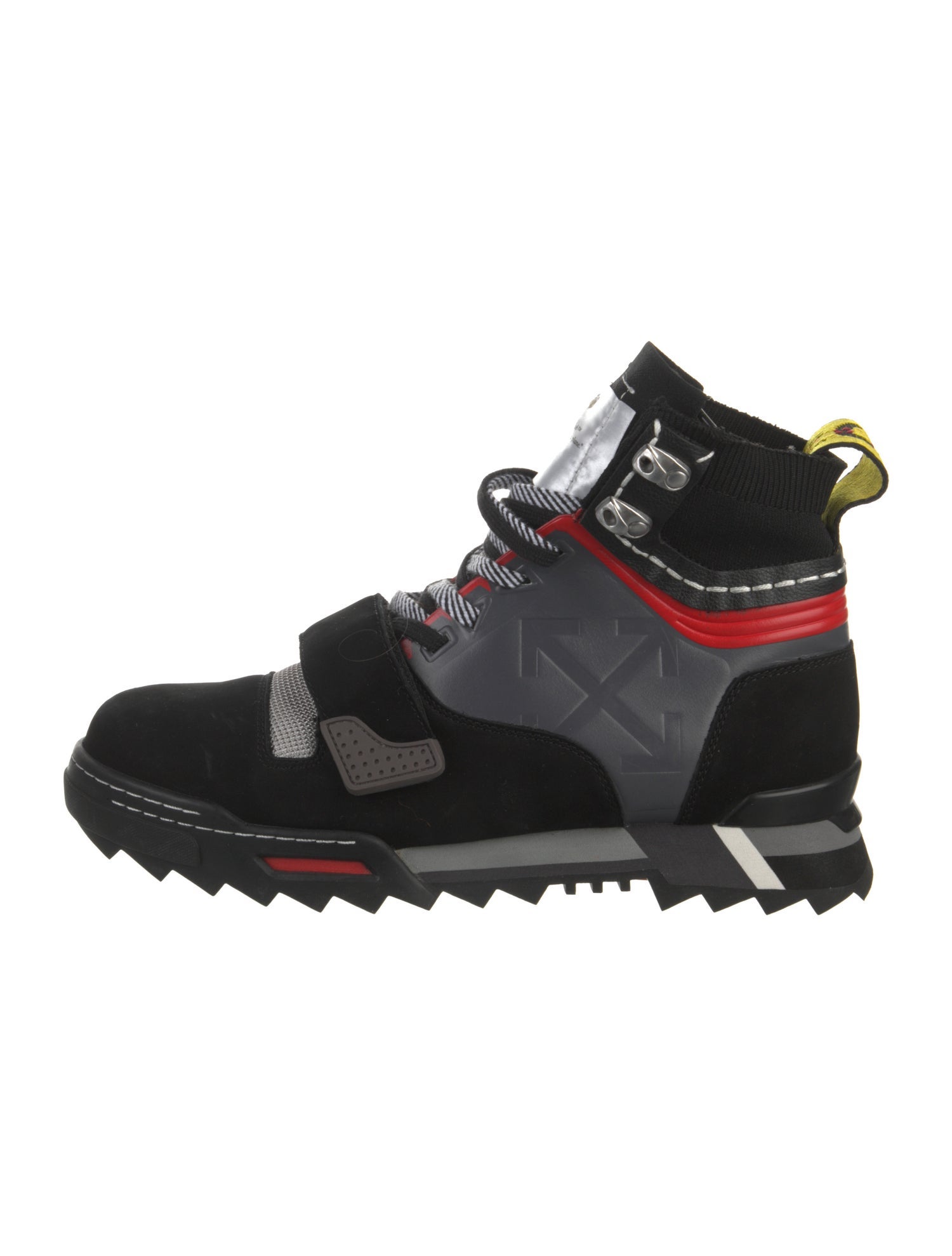 Off-White Suede Colorblock Pattern Sneakers