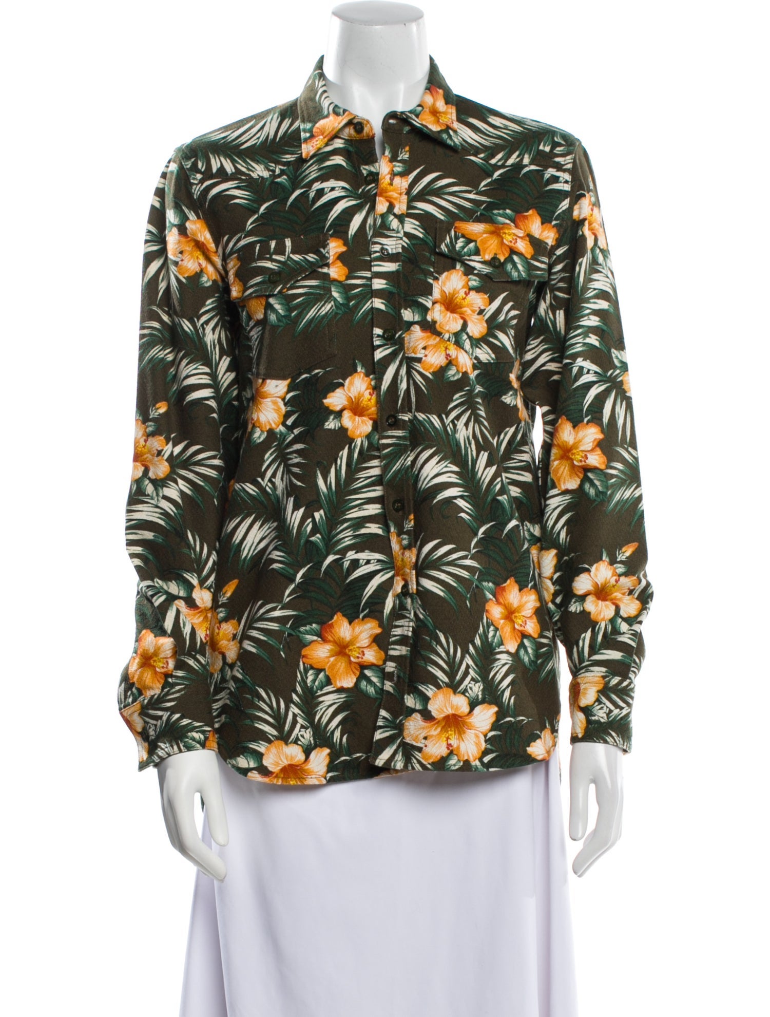 Off-White 2015 Floral Print Long Sleeve Shirt