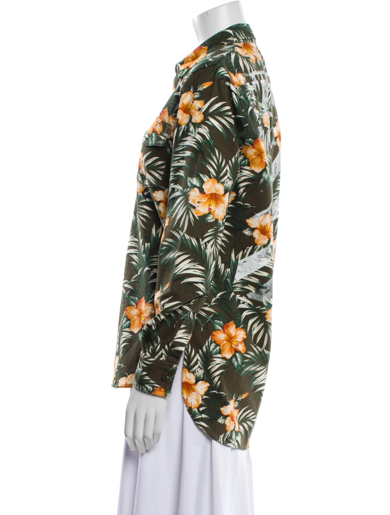 Off-White 2015 Floral Print Long Sleeve Shirt