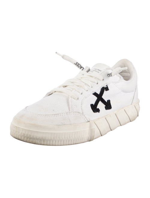 Off-White Canvas Graphic Print Sneakers