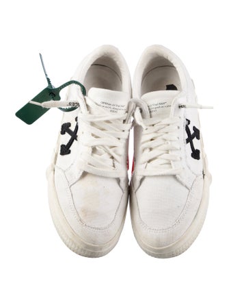 Off-White Canvas Graphic Print Sneakers