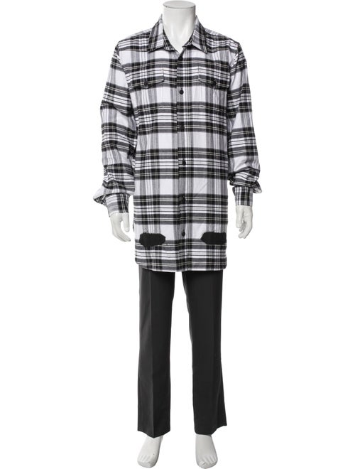 Off-White Plaid Print Long Sleeve Shirt