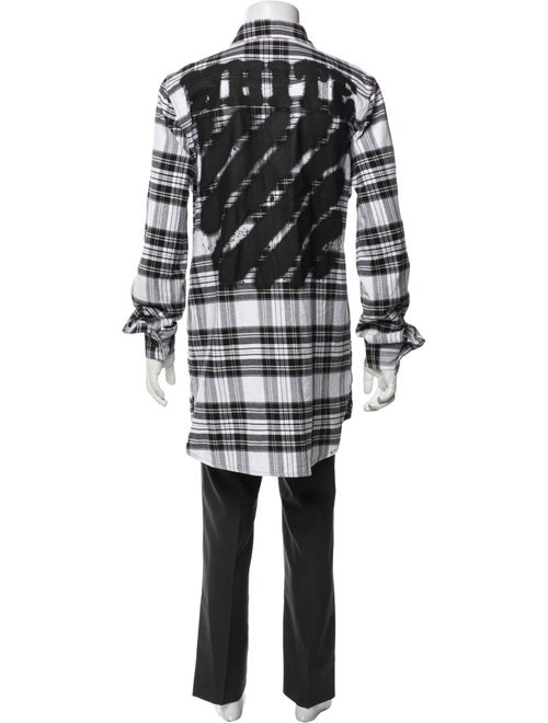 Off-White Plaid Print Long Sleeve Shirt