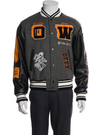 Off-White 2021 Leather Varsity Jacket
