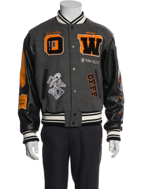 Off-White 2021 Leather Varsity Jacket