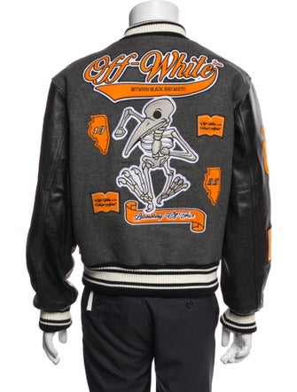 Off-White 2021 Leather Varsity Jacket