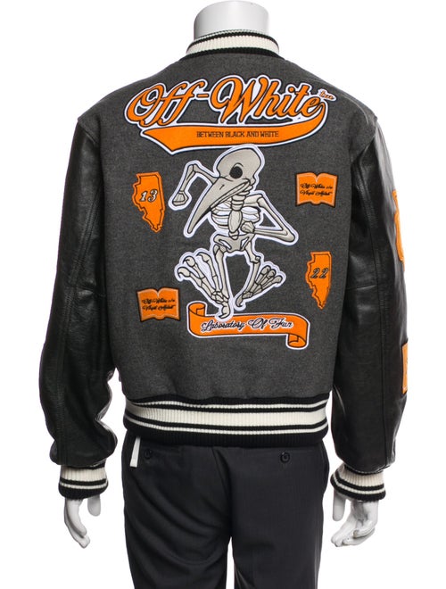 Off-White 2021 Leather Varsity Jacket