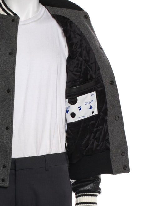 Off-White 2021 Leather Varsity Jacket