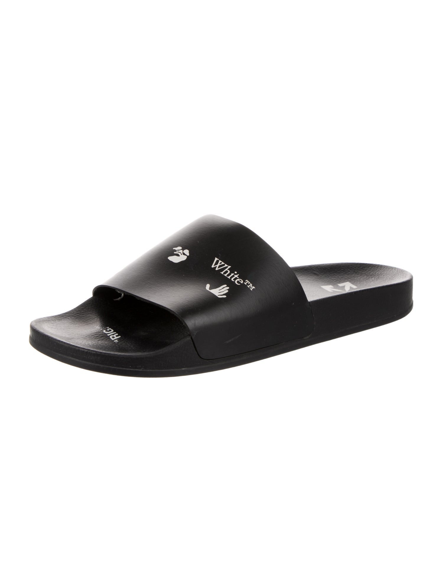 Off-White Logo Pool Slide Leather Slides