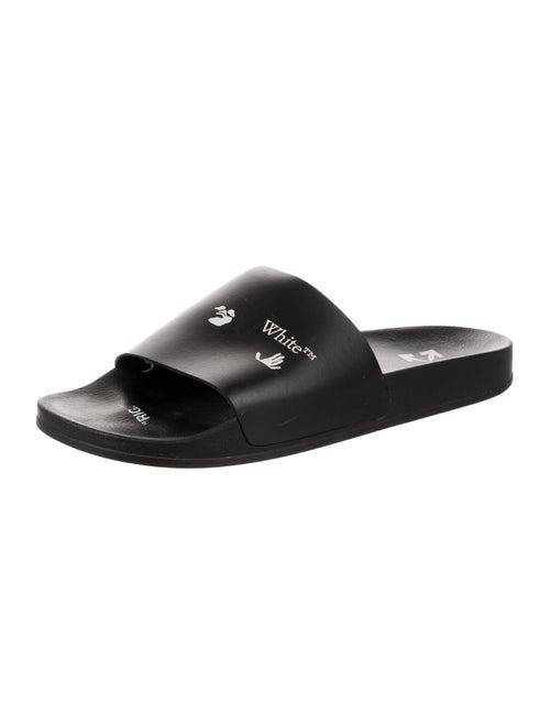 Off-White Logo Pool Slide Leather Slides